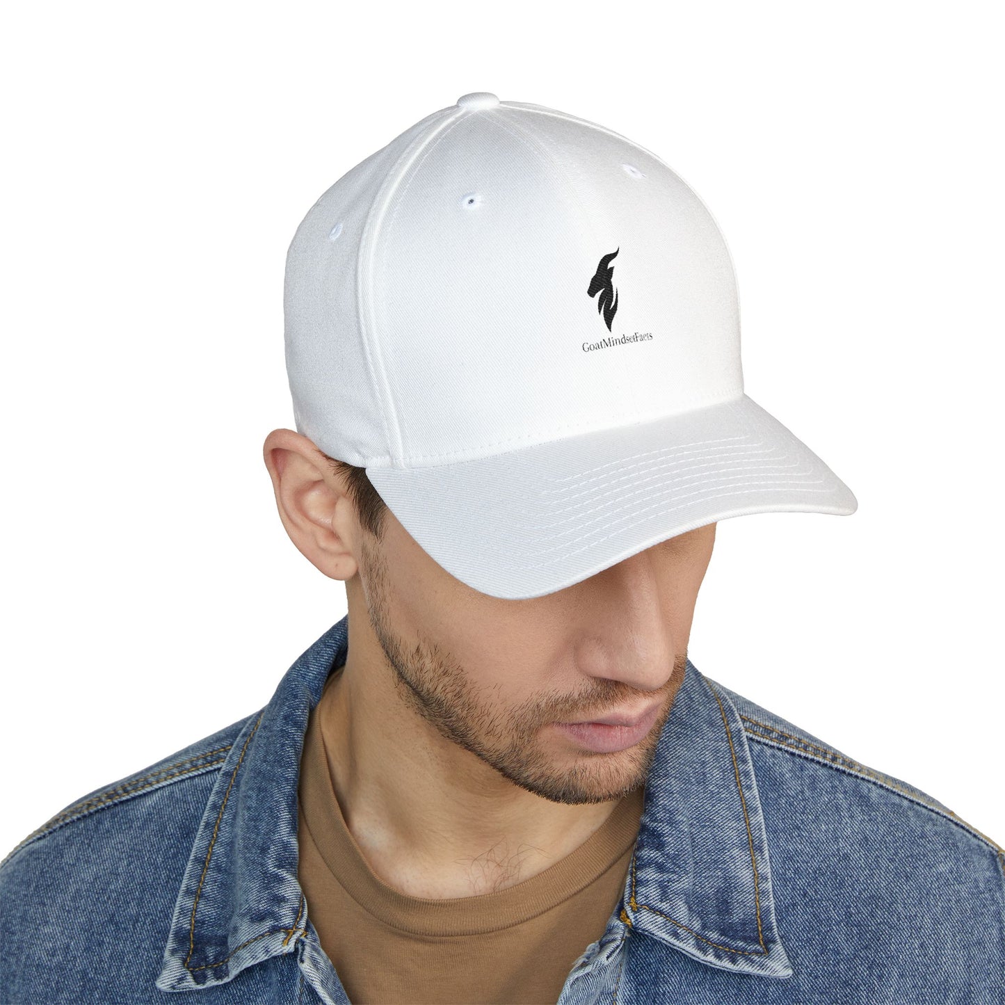 Motivational Goat Mindset Cap - Embroidered White Baseball Hat